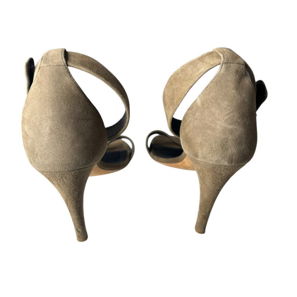 Celine Suede Ankle Strap Sandals Beige Size 10 - Picture 6 of 8